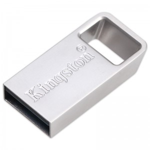 金士顿（Kingston）128GB USB3.1 U盘 DTMC3 银色金属 读速100MB/s 迷你型U盘 便携环扣