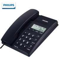 飞利浦(PHILIPS）电话机座机 固定电话 办公家用 免提通话 免电池 来电显...