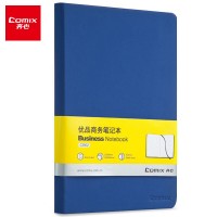齐心（Comix）笔记本子A5皮面记事本 商务办公会议记事本日记本文具用品 蓝色 C5902