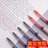 白雪(snowhite)T17直液笔加粗速干签字笔全针管英文书写练字中性笔0.55mm黑色10支/盒