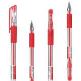 齐心(Comix)0.5mm红色经典办公子弹头中性笔 水笔签字笔12支/盒 工具...