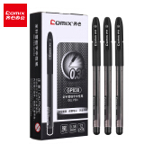 齐心（Comix）黑色全针管笔中性笔签字笔水笔0.38mm 书写工具 12支/盒...