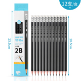 递乐 12支2B铅笔黑色六角笔杆带橡皮头小学生铅笔儿童幼儿园用学生文具 3322
