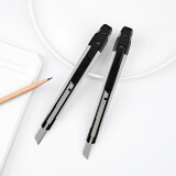 广博(GuangBo)金属美工刀 自动锁裁纸刀 锋利壁纸刀 办公用品 灰黑色单把随机 W71501