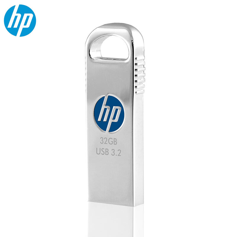 惠普（HP）32G USB 3.2 Gen 1 U盘 x306w 银色金属外壳 商务办公高速优盘