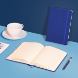 齐心（Comix）笔记本子A5皮面记事本 商务办公会议记事本日记本文具用品 蓝色 C5902