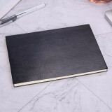 晨光(M&G)文具A5/80张黑色办公笔记本 高级贴面皮面本 普惠型商务会议记录...