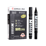 齐心（Comix）大粗头防水速干油性物流记号笔/马克笔 书写工具 10支/盒 黑...