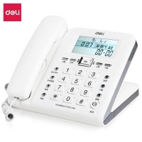 得力（deli) 电话机座机 固定电话 办公家用 30°倾角 来电显示 790白...